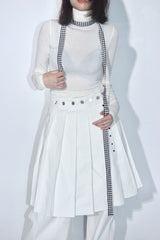 [pepe]cotton pleated wrap skirt (white)