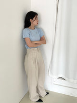 Twisted knitwear short-sleeved