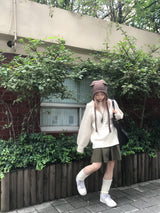 ヴィンテージツイストバルーンアンバランススリットニット
