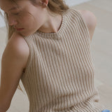 リネンリブノースリーブ / Linen ribbed sleeveless