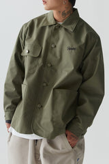ロゴカラーコットンベーシックジャケット/BSR2223FWJK065 LOGO COLLAR COTTON BASIC JACKET KHAKI