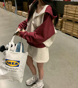 [BELLIDE MADE] Spring version. Raglan color zip-up hoodie