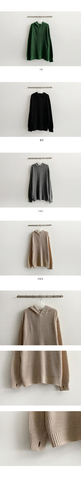 Tesla Loose Warmer Hooded Knitwear