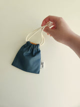 Two tone string pouch - teal blue S
