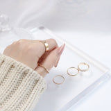 スワンハートレイヤードリングセット / Swan Heart Layered Ring Set / 5 set (2 color)