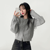 [Wool 10] Rina Twisted Knitted Cropped Cardigan