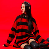 0 2 Damaged Wool Stripe Knit - RED (6626820587638)