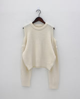ソフトショルダースプリットニット/Soft shoulder split knit (2color)