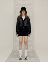 WAFFLE FISHNET CARDIGAN BLACK (6691444424822)