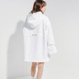 オーバーサイズアノラックフーディワンピース/Oversize Anorack Hoodie Onepiece White