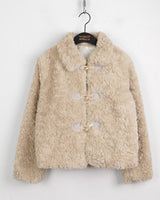 Kaia Rabbit Fur Quilted Soft Collar Crop Coat Jacket