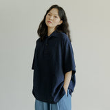 ハーフヘンリーネックシャツ / unisex half henlyneck shirts navy