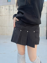 チャンキーダメージボタンスカートパンツ / Chunky Damage Button Skirt Pants