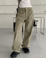 ミルカンサマーファブリックカーペンターポケットロングコットンパンツ / Milcan Summer Fabric Carpenter Pocket Long Cotton Pants