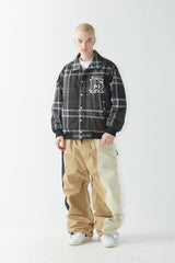 ビッグロゴカラーバーシティジャケット/BSR2223FWJK026 BIG LOGO COLLAR VARSITY JACKET BLACK CHECK