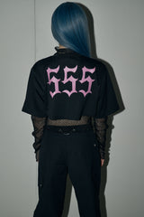 エンジェルナンバーレイヤードトップセット/angel number layered top set - black