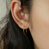 14K GOLD 18MM PIPE RING EARRING (6680876449910)