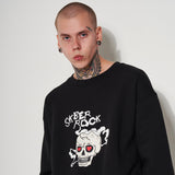 SMOKING SKULL SWEAT SHIRT BLACK (6612483670134)