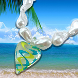 Venetian heart glass pearl necklace