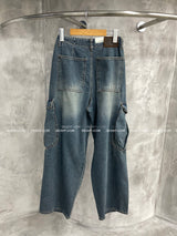 Rough Cargo Denim Wide Pants