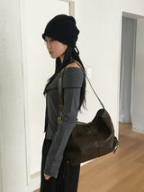 Minte Eyelet Strap Leather Big Shoulder Crossbag