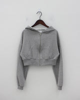 ジュリクロップフードジップアップ / Juri Crop Hood Zip-up (3color)