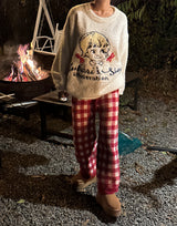 Anvely Checkered Sleep Pajamas Set