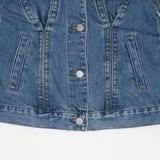 ピンタックミッドブルーデニムジャケット/WORN PINTUCK MID BLUE DENIM JACKET [6076]