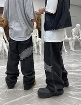 ウェーブワイドワイドブラックデニムパンツ/No.9609 wave widewide black denim PT