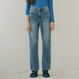 STRAIGHT DENIM PANTS (BLUE) (6645969092726)