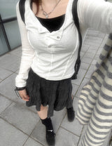 デイリーボタンスリットロングスリーブ / Daily button slit long sleeve