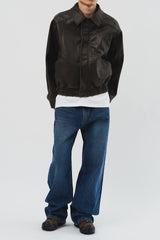 Dad Pigment Leather Jacket (2color)