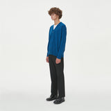 LAMBSWOOL V NECK CARDIGAN_BLUE (6612827963510)