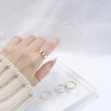スワンハートレイヤードリングセット / Swan Heart Layered Ring Set / 5 set (2 color)