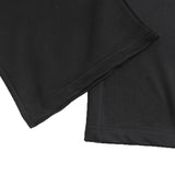Layered banding black wide pants