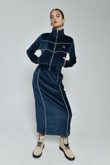 velvet zip-up (navy)