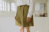 ユニセックスカフハーフパンツ/unisex cuff half pants beige