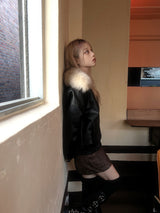 vintage fur two-way blouson jumper