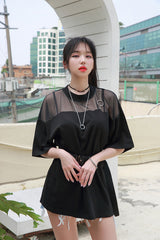 チェーンメッシュボックスTシャツ/TOP(8101) chain mesh box tea