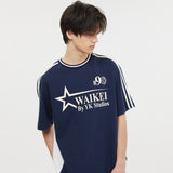 スターロゴ カラー ジャージ 半袖Tシャツ/Star logo round neck half sleeve tshirts