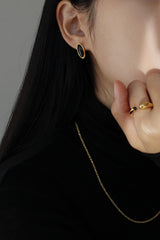 Oval onyx earrings