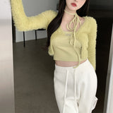Green Cardigan Top Set (6686020272246)