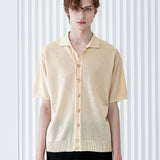BUTTON UP HALF SLEEVE PIQUE CARDIGAN CREAM (6566843646070)