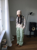 Choble Deer ノルディック ハイネックカラー ニット カーディガン