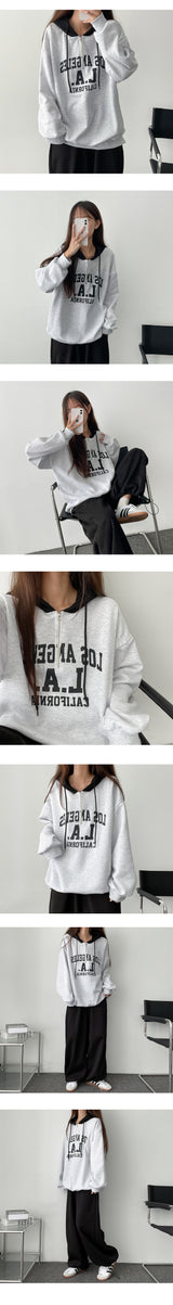 Napping Lining Bis Coloring Half Zip-Up Hoodie