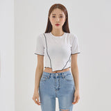 アンバランスクロップTシャツ/TOP(9190) VV Unbalance Crop Tee