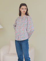 HENRY NECK SHIRRING BLOUSE_FLOWER (6638368555126)