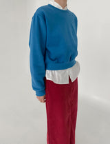 カラーリーズクロップスウェットシャツ/Color Raised Crop Sweatshirt [ Yellow ]