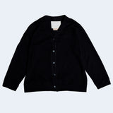 Vネックワッフルカーディガン/DAMP V-NECK WAFFLE CARDIGAN_BLACK