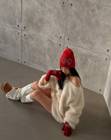 Jewelry ribbon red beanie